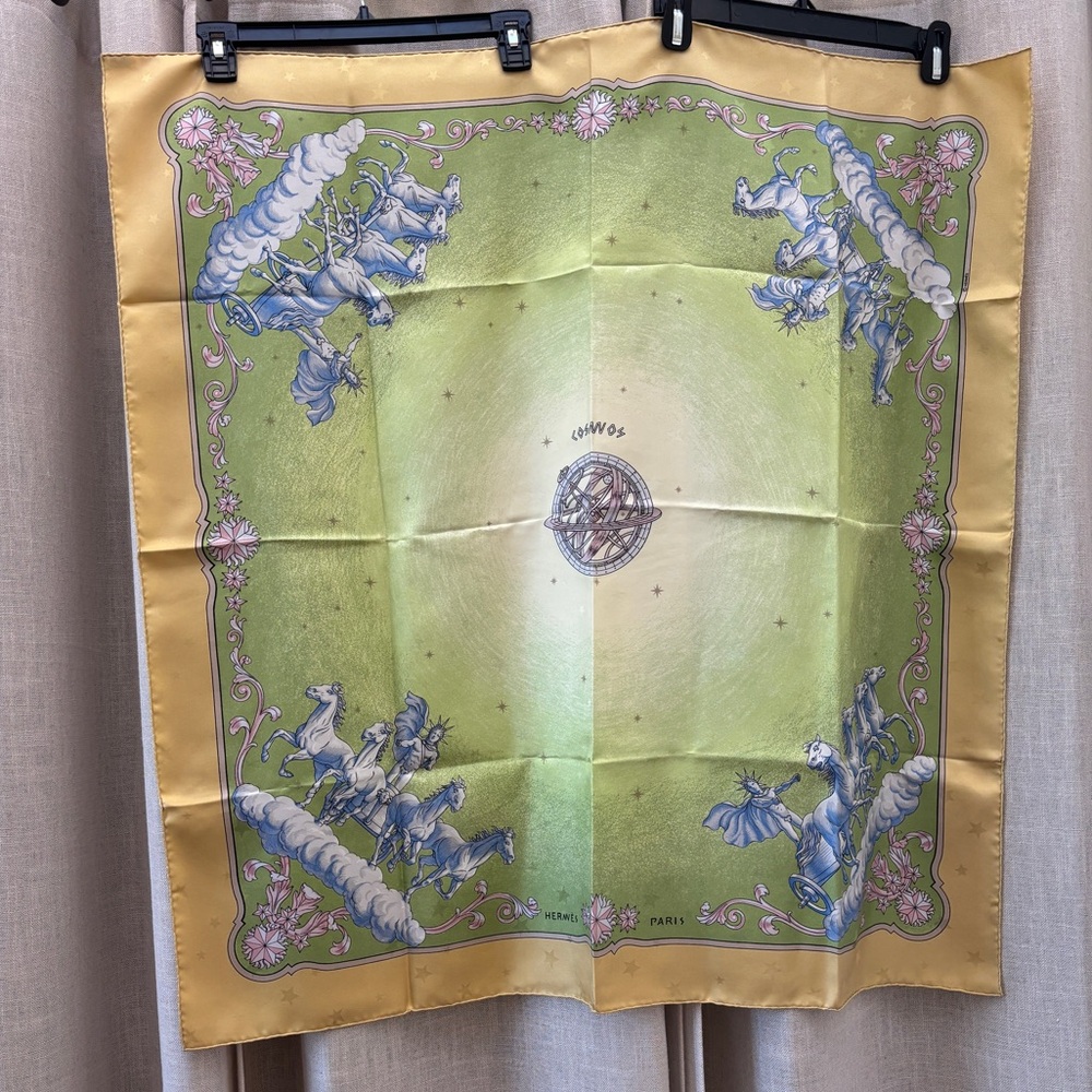 RARE✨Vintage Hermès “Cosmos” Silk Scarf – Philippe Ledoux Design, 100% Silk